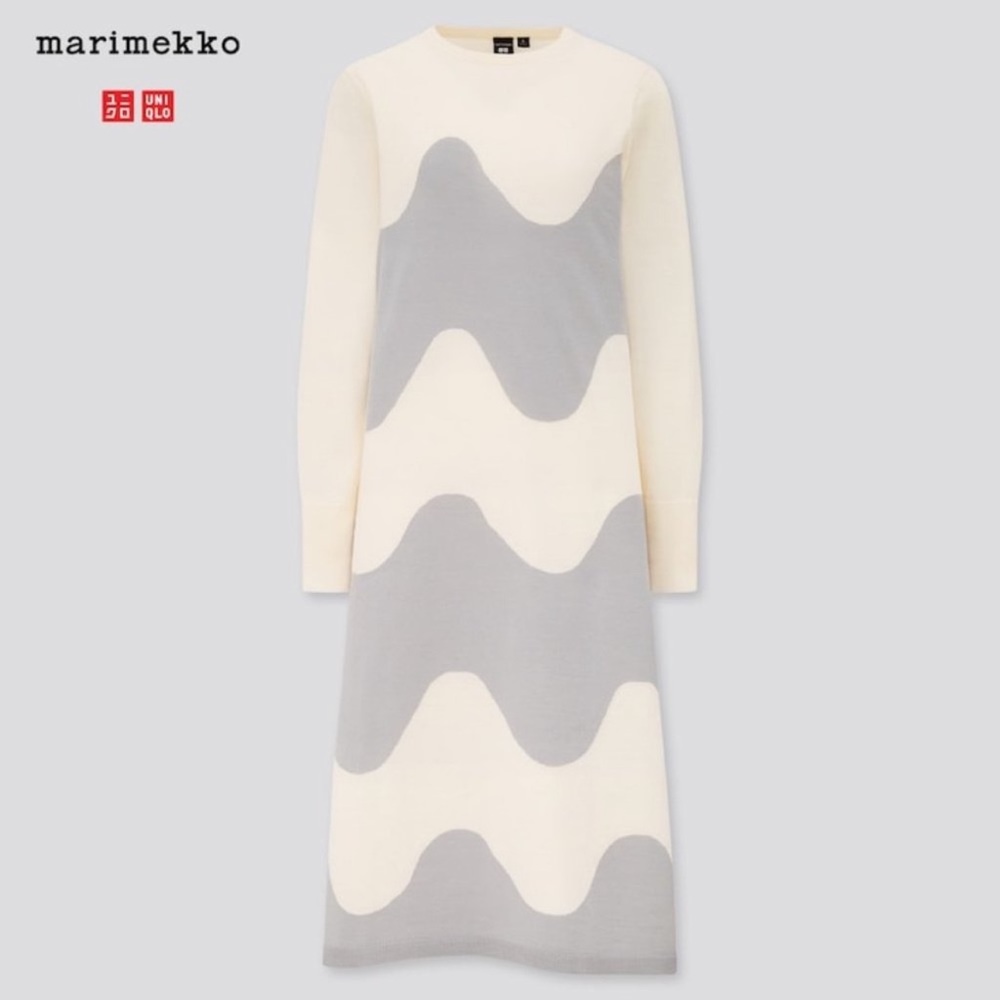 Marimekko Colorblock Pattern Midi Length Dress W/… - image 1